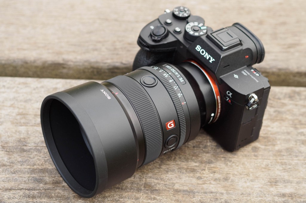 Sony FE 50mm F1.4 GM with lens hood.