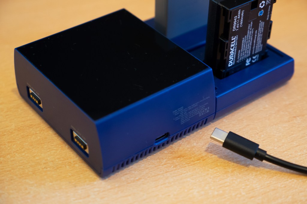 bronine multi-brand battery charger quad port with USB Type C for power, Photo: Joshua Waller
