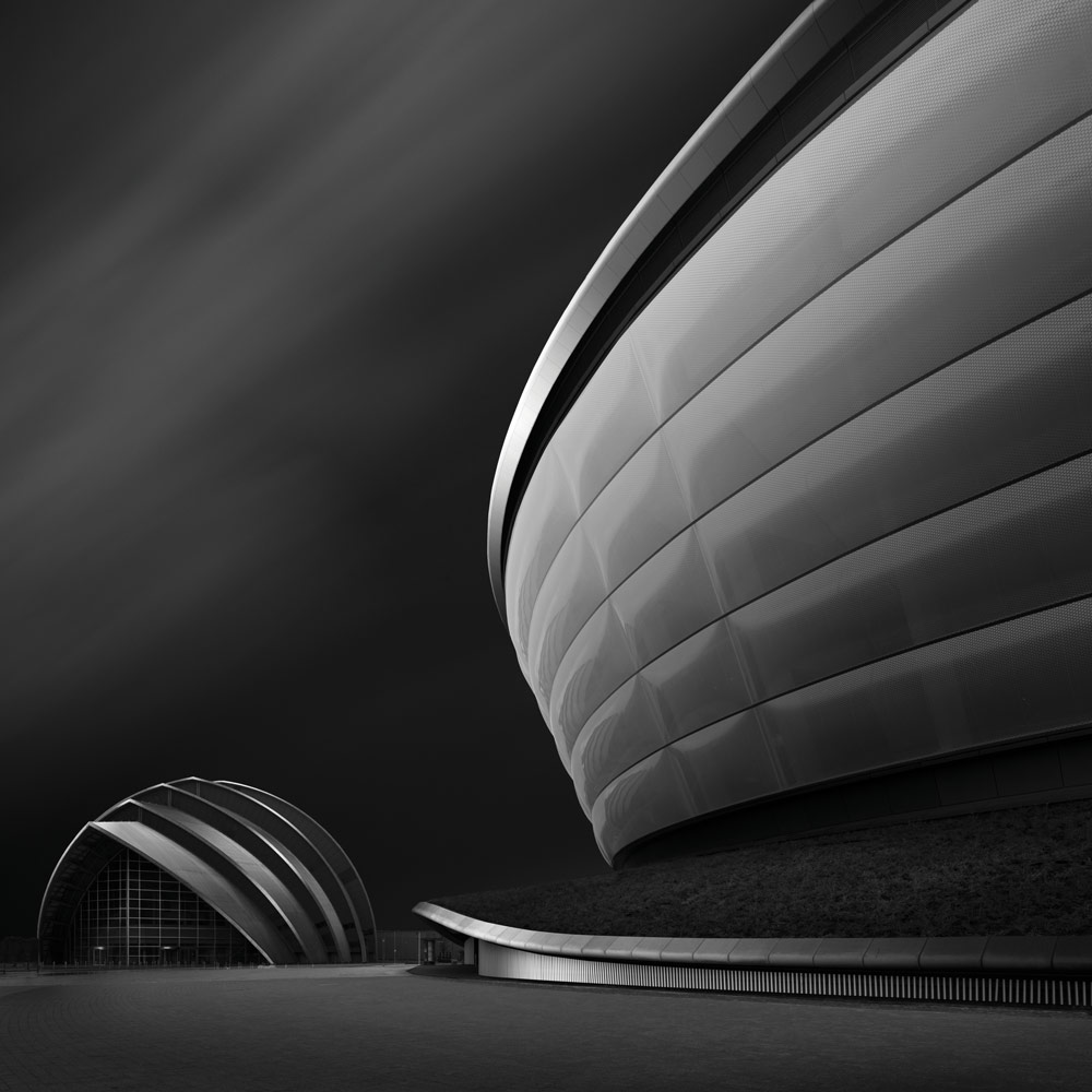 The Hydro, Glasgow.Black and white building photography, Billy Currie