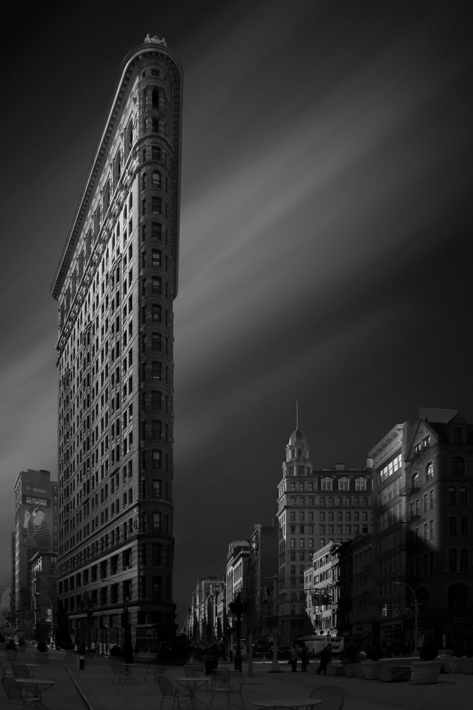 Black and white building photography, Long exposure capture of Flatiron building,New York, Billy Currie