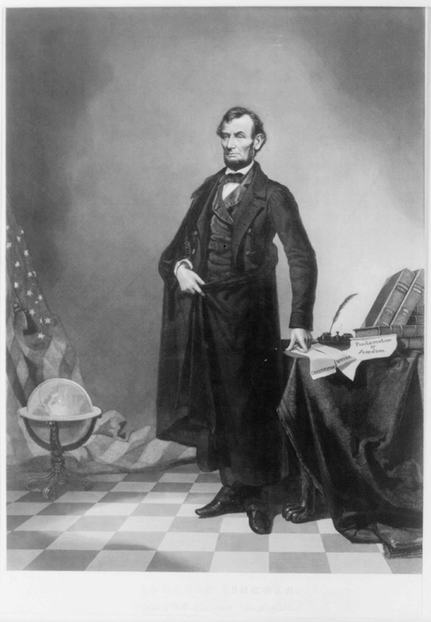The head of Abraham Lincoln is superimposed on the figure and background of an earlier print by A.H. Ritchie showing John C. Calhoun, 1852. photo hoaxes