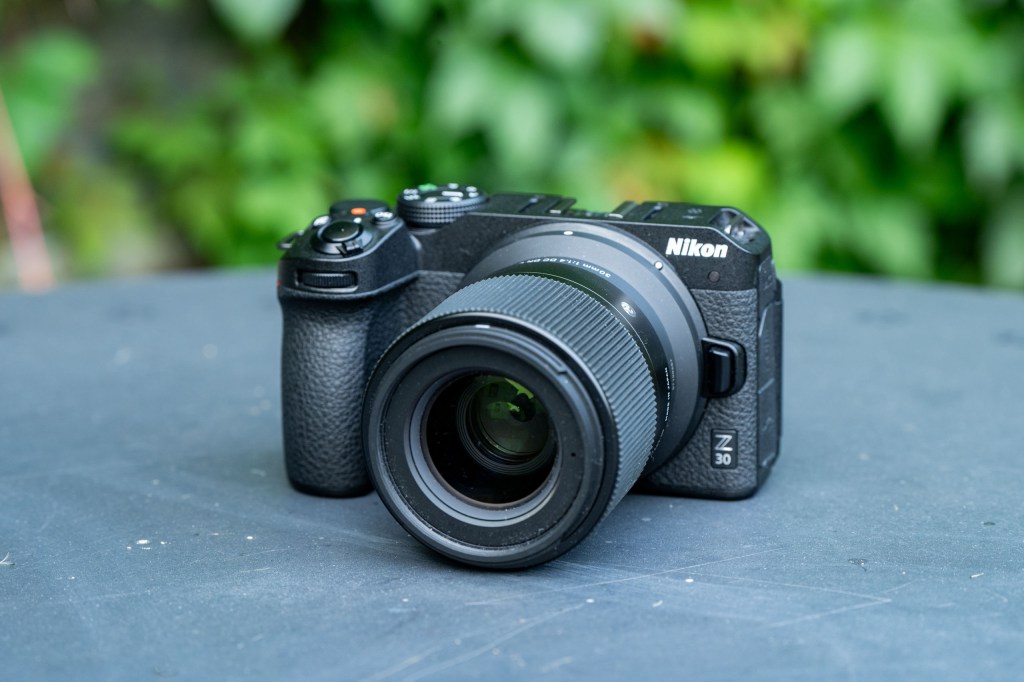 Sigma 30mm F1.4 lens mounted on a Nikon Z30