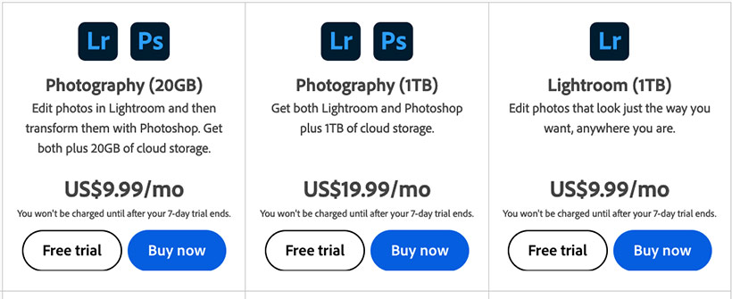 does it cost money to download adobe photoshop