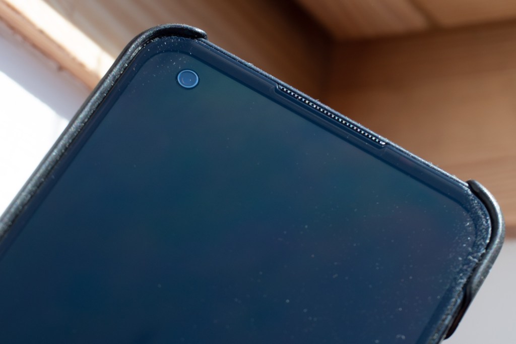 The Asus Zenfone 9 has a weird silver circle around the selfie camera.