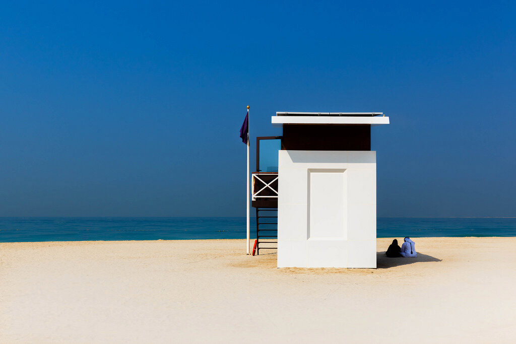 Holiday in Arabia lifeguard tower on the beach travel round apoy 2023