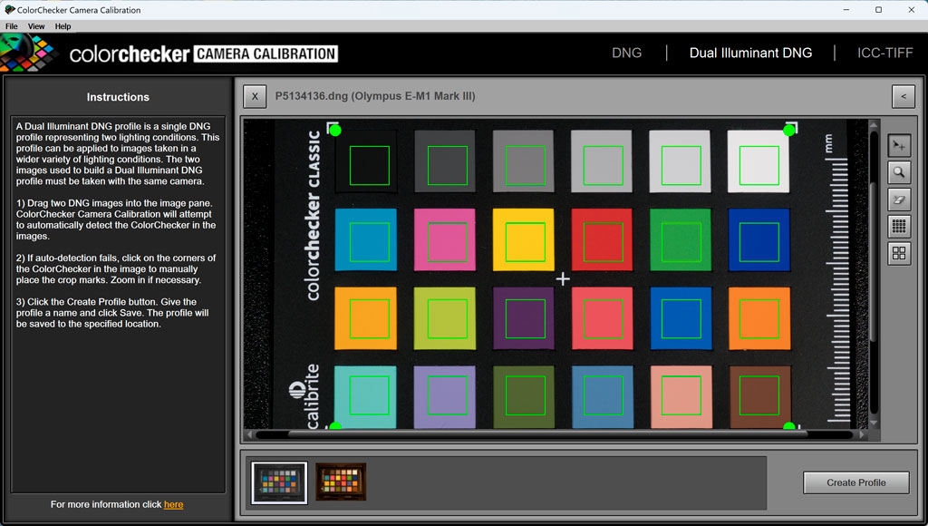 Calibrite ColorChecker Camera Calibration app screenshot