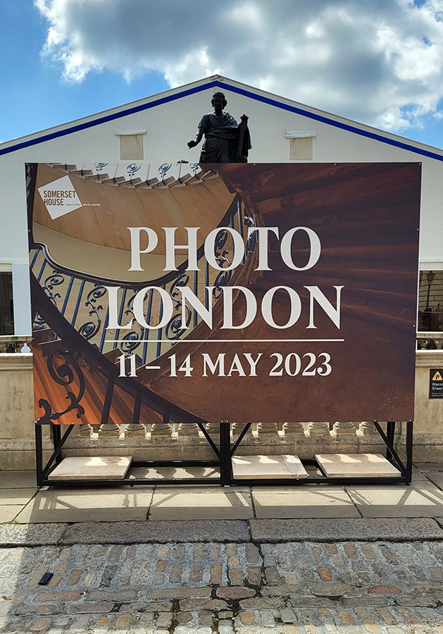 Photo London 2023 sign at somerset house photography event