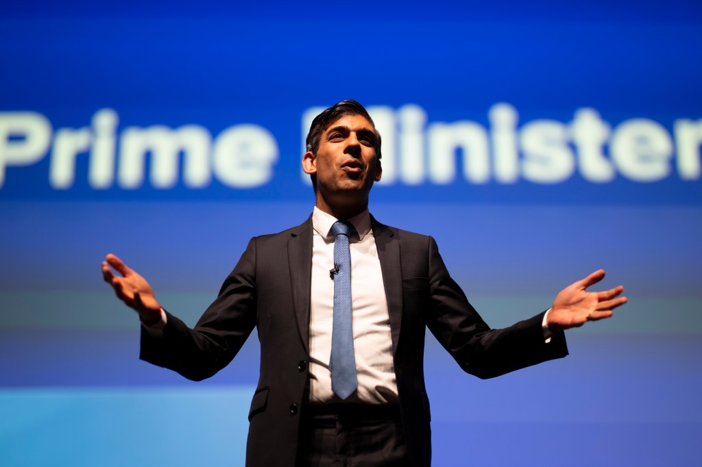 NEWPORT, WALES - APRIL 28: Prime Minister Rishi Sunak attends the Welsh Conservative Party Spring Conference 2023 on April 28, 2023 in Newport, Wales. Shot on Nikon 85mm f/1.2 lens