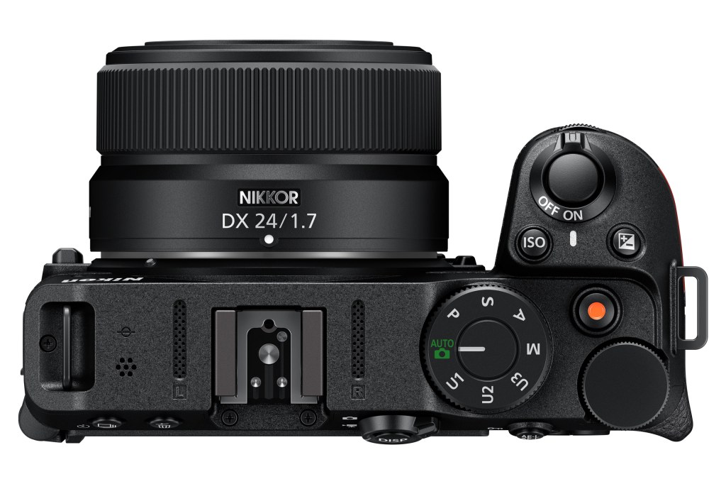 Nikon Nikkor Z 24mm f1.7 lens with hood on the Nikon Z30. Image: Nikon