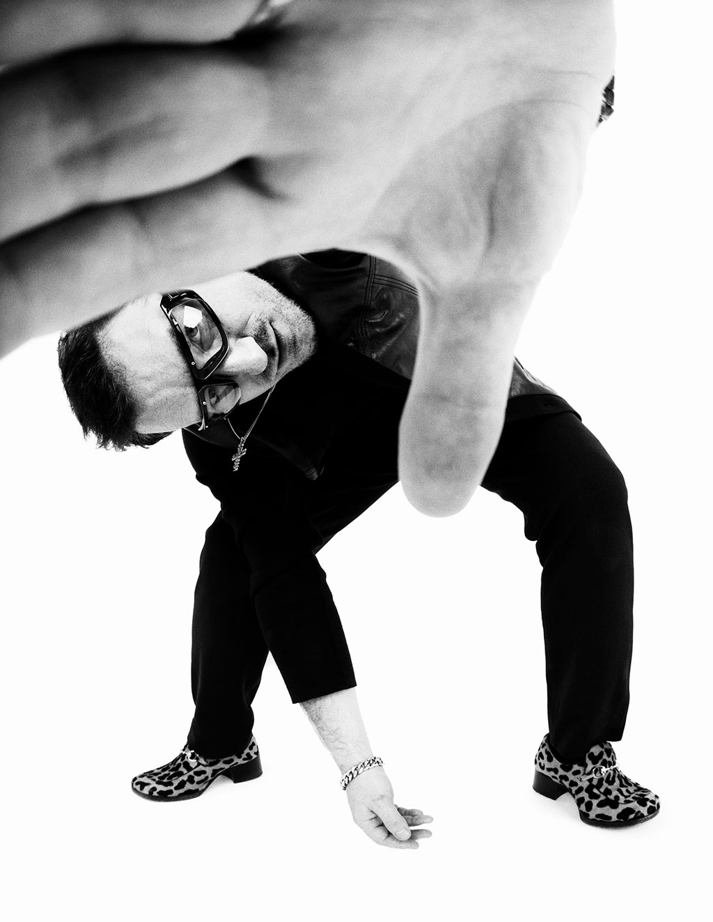 Portrait of Bono by Rankin, music photography, portrait photography, black and white photography
