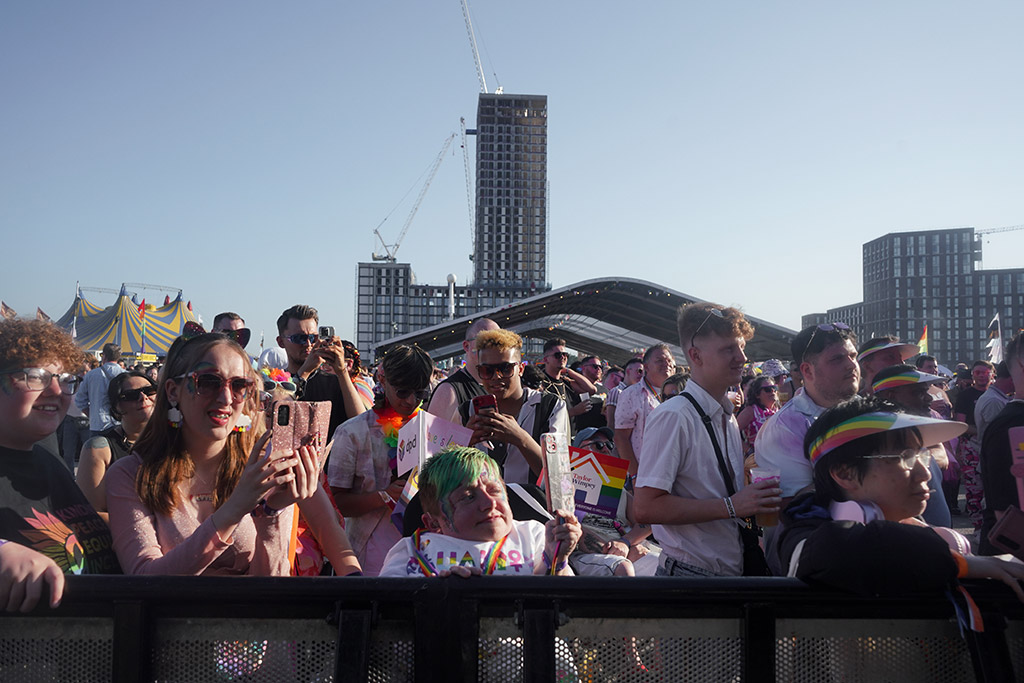 crowd at the music stage of birmingham pride