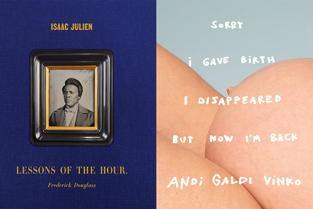 Kraszna-Krausz Book Awards 2023 winners announced, cover of Isaac Julien Lessons of the hour Frederick Douglass and cover of Sorry I Gave Birth I Disappeared but Now I'm Back by Andi Galdi Vinko