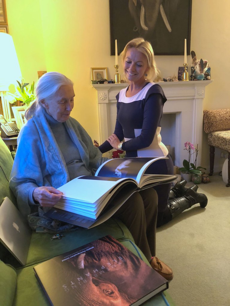 Margot Raggett meeting Jane Goodall in London