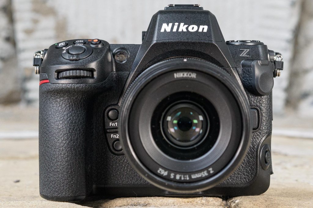 Nikon Z8 front view with 35mm f/1.8 lens