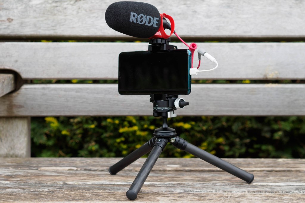 Rode VideoMicro II rigged up to smartphone