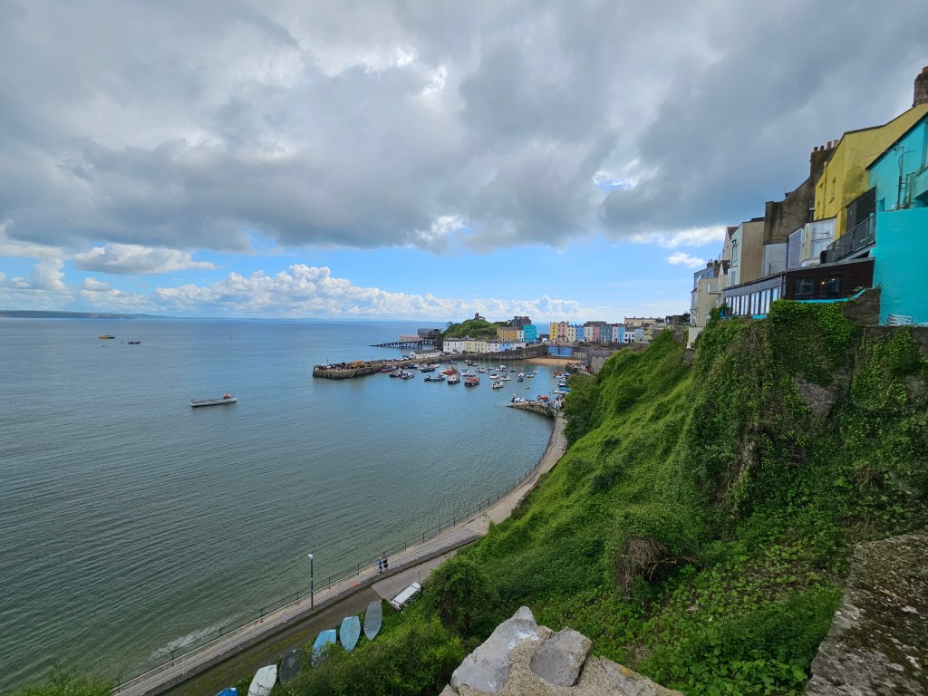 Taken with Samsung S23 ultrawide lens, coastal town with colourful houses in England