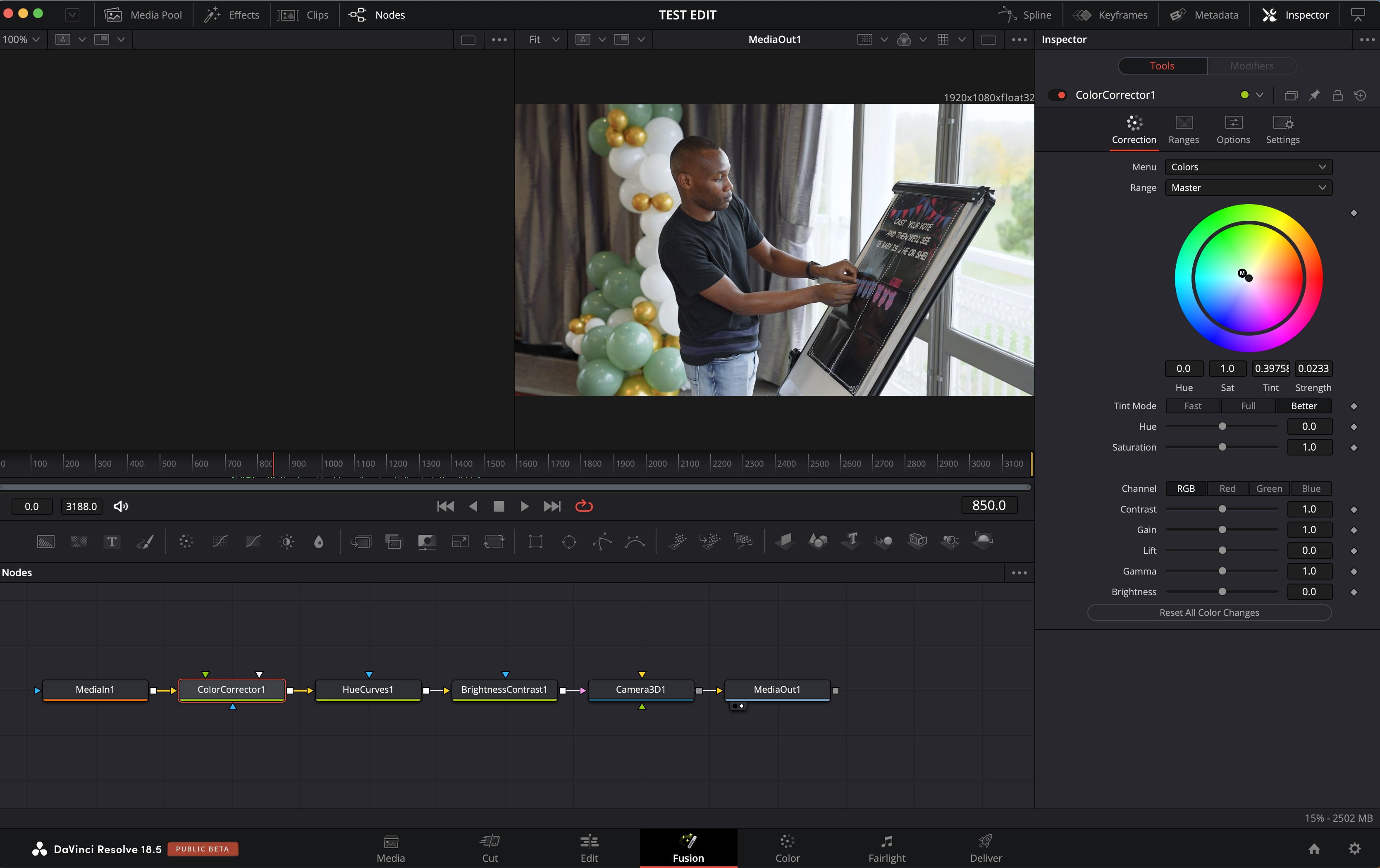 Colour Correction in DaVinci Resolve