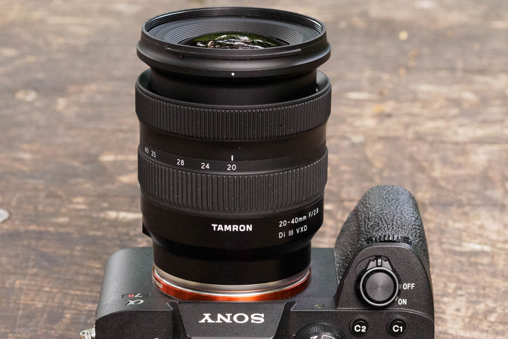 Tamron 20-40mm F/2.8 Di III VXD at 20mm setting with barrel extended