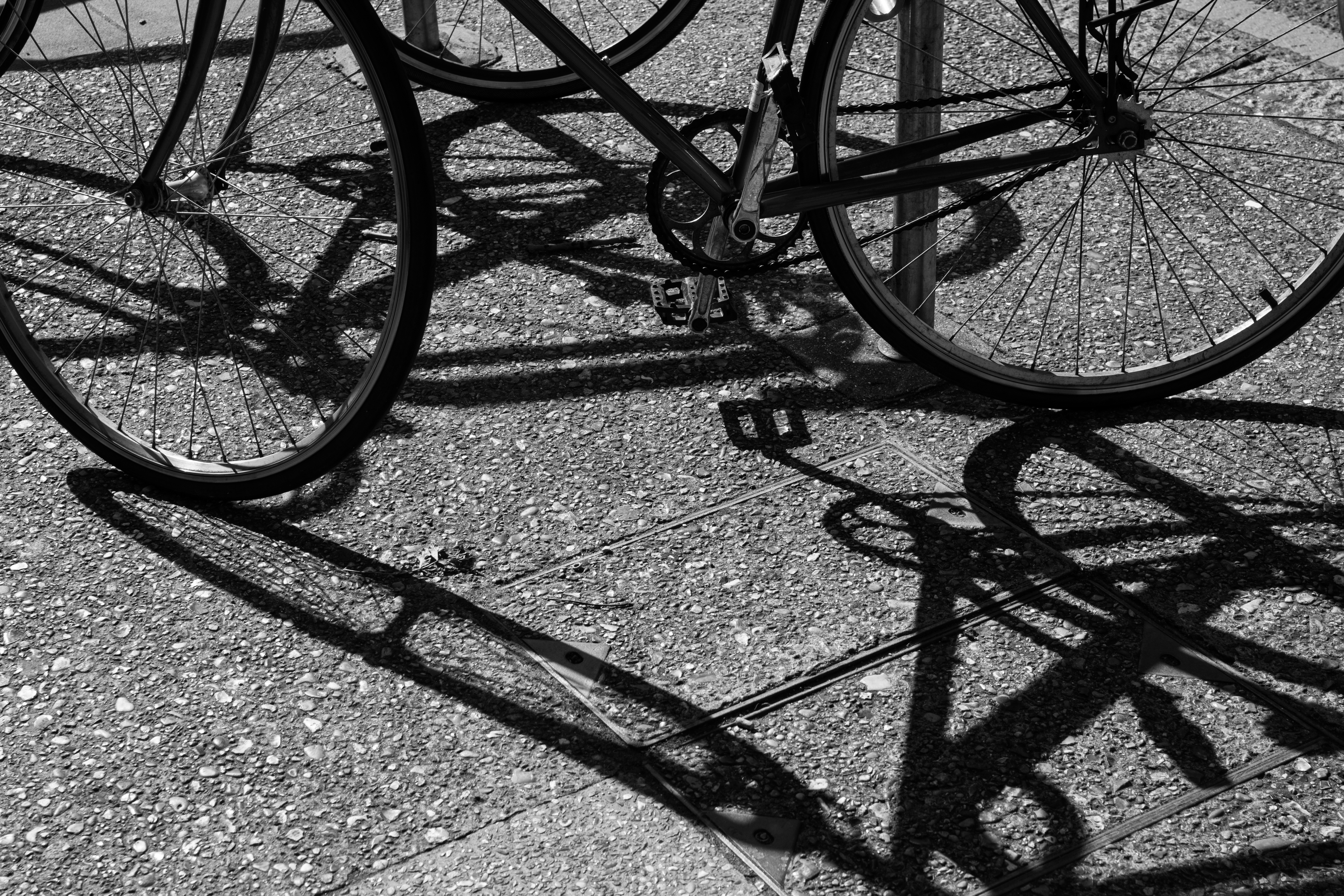 Pentax K-3 Mark III Monochrome bicycle shadows abstract 