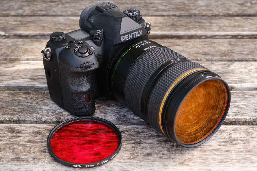 Pentax K-3 Mark III Monochrome with orange and red lens filters