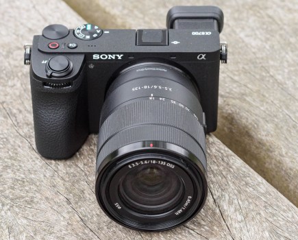 Sony Alpha A6700 with 18-135mm lens, top slant view