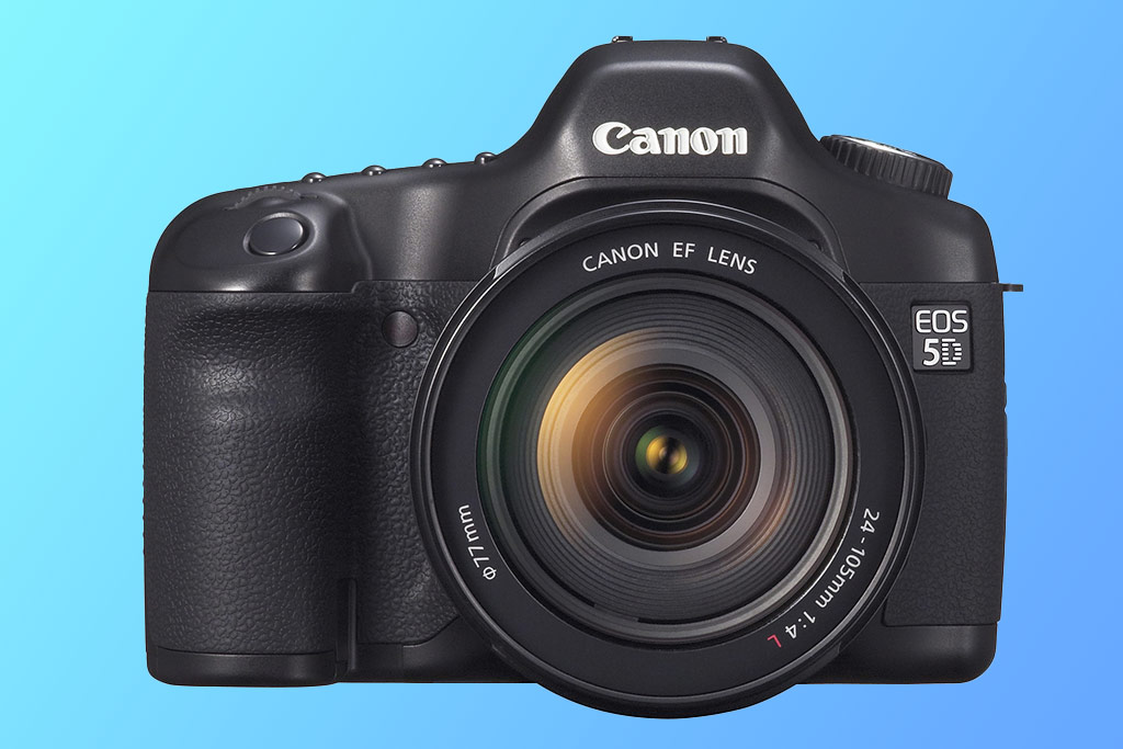 Canon EOS 5D - press image - with blue background.