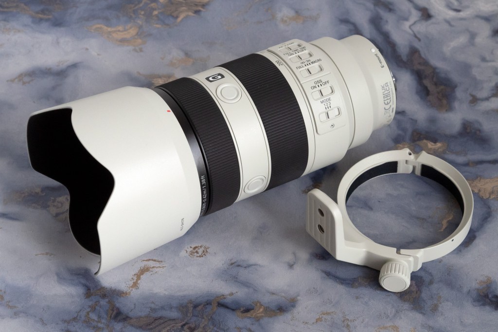 Sony FE 70-200mm F4 Macro G OSS II lens comes with a removable tripod collar that is Arca swiss compatible. Credit: Joshua Waller
