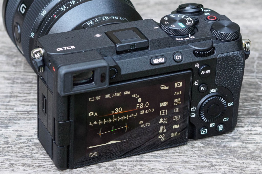 Sony Alpha A7CR top and rear controls