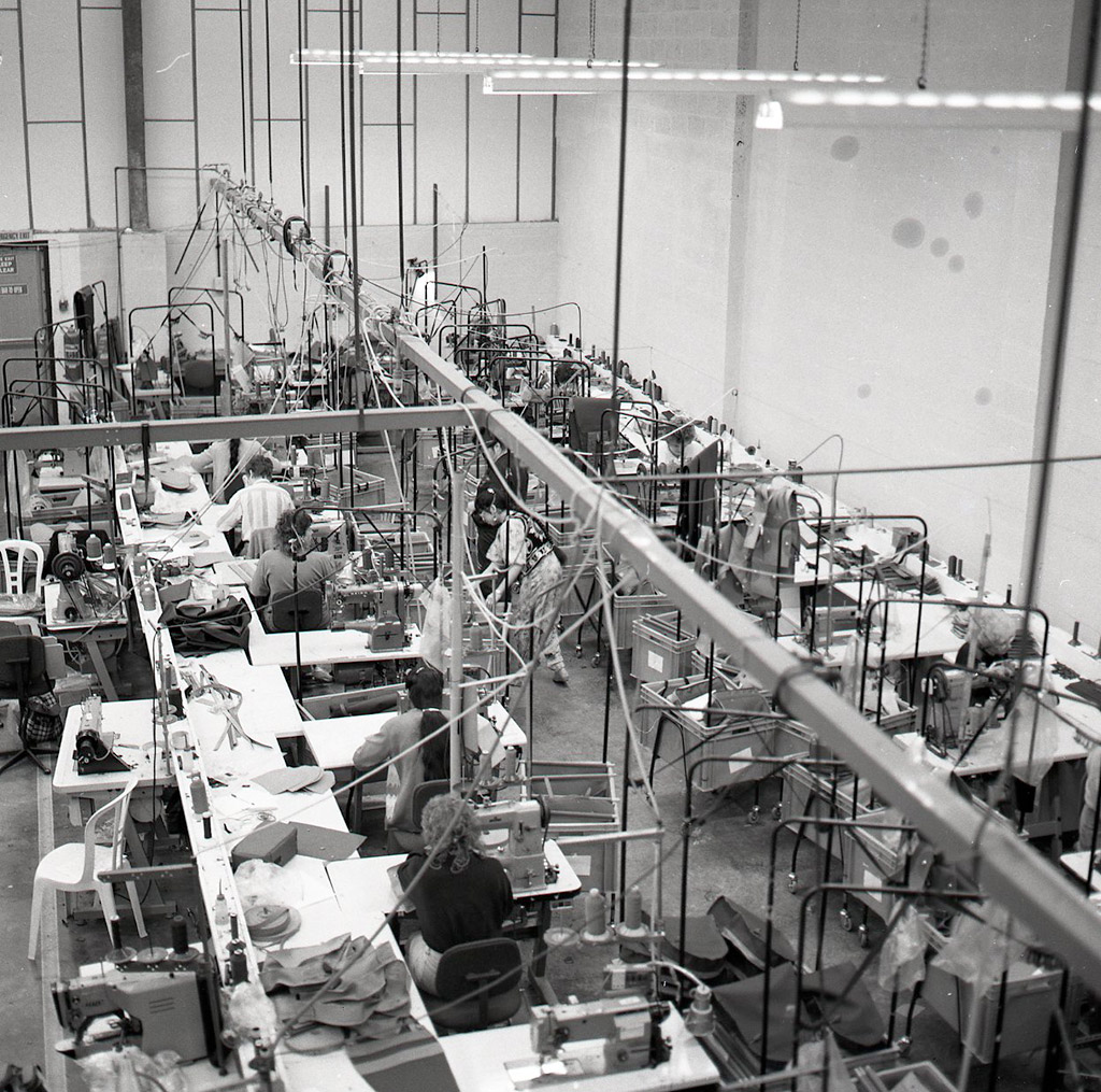 Photo from inside the Lye factory near Stourbridge, where they were based in between 1980 and 1991.