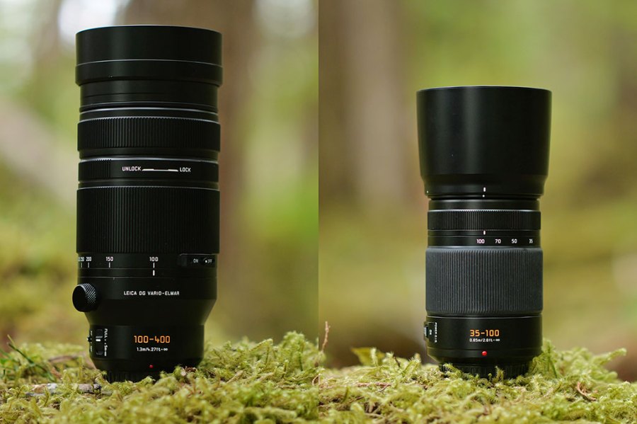 Panasonic 100-400mm II and Leica 35-100mm f/2.8 lenses