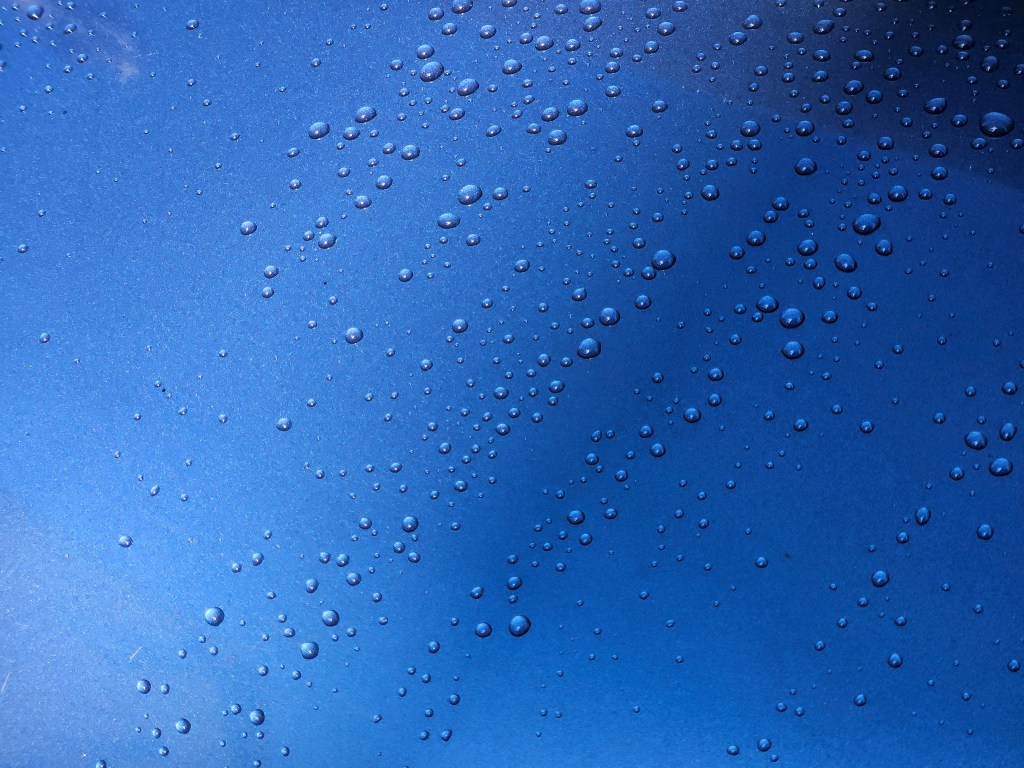 Blue paint and rain drops. Samsung Galaxy Z Fold5 sample photo: Joshua Waller