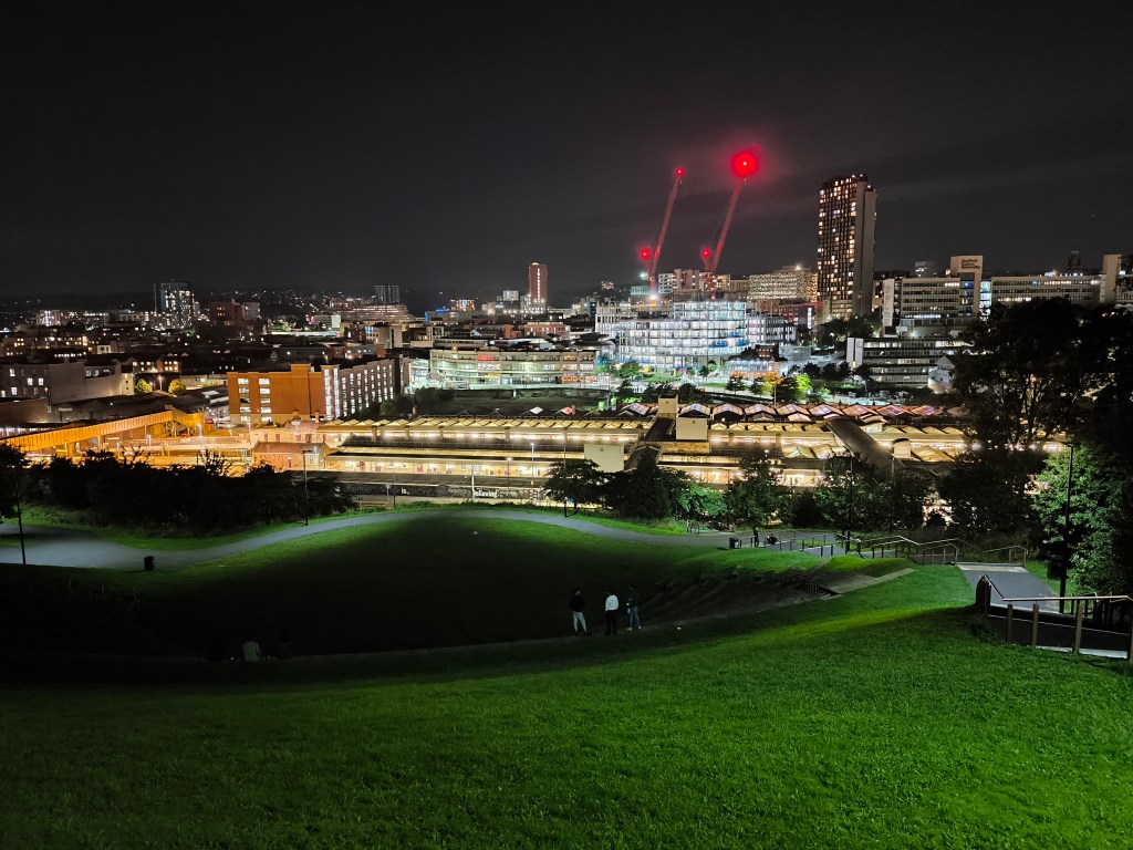 Low-light image, Sheffield at night. Photo Joshua Waller