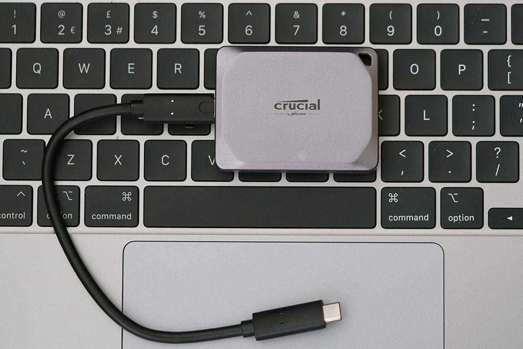 Crucial X9 Pro portable SSD with cable