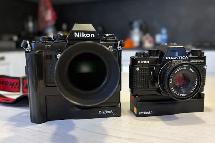 I'm Back digital roll film on Nikon and Praktica 35mm film cameras