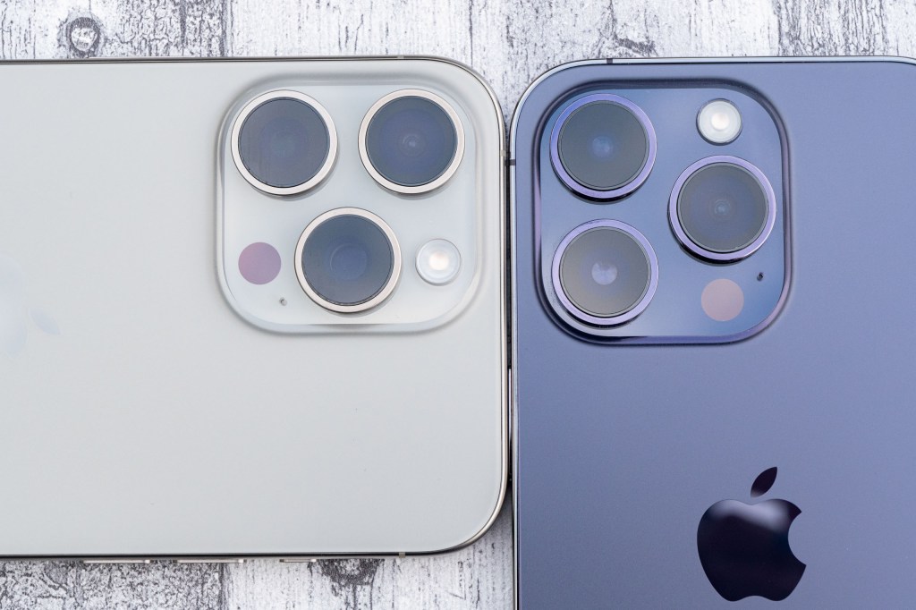 To look at them, the cameras seem the same on both the iPhone 15 Pro Max and the iPhone 14 Pro/Max