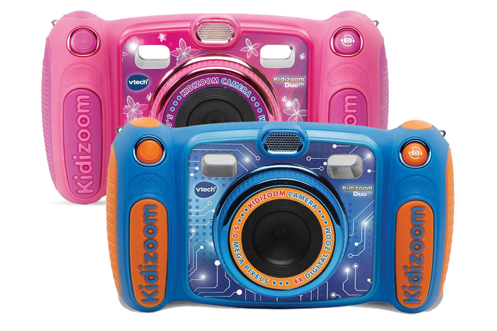 VTech Kidizoom Duo in pink or blue. Image: VTech / Composite AP