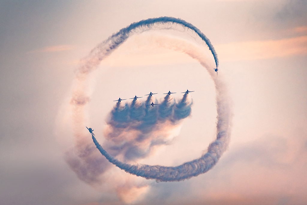 Red Arrow display team at Duxford Battle of Britain Airshow 2023 action