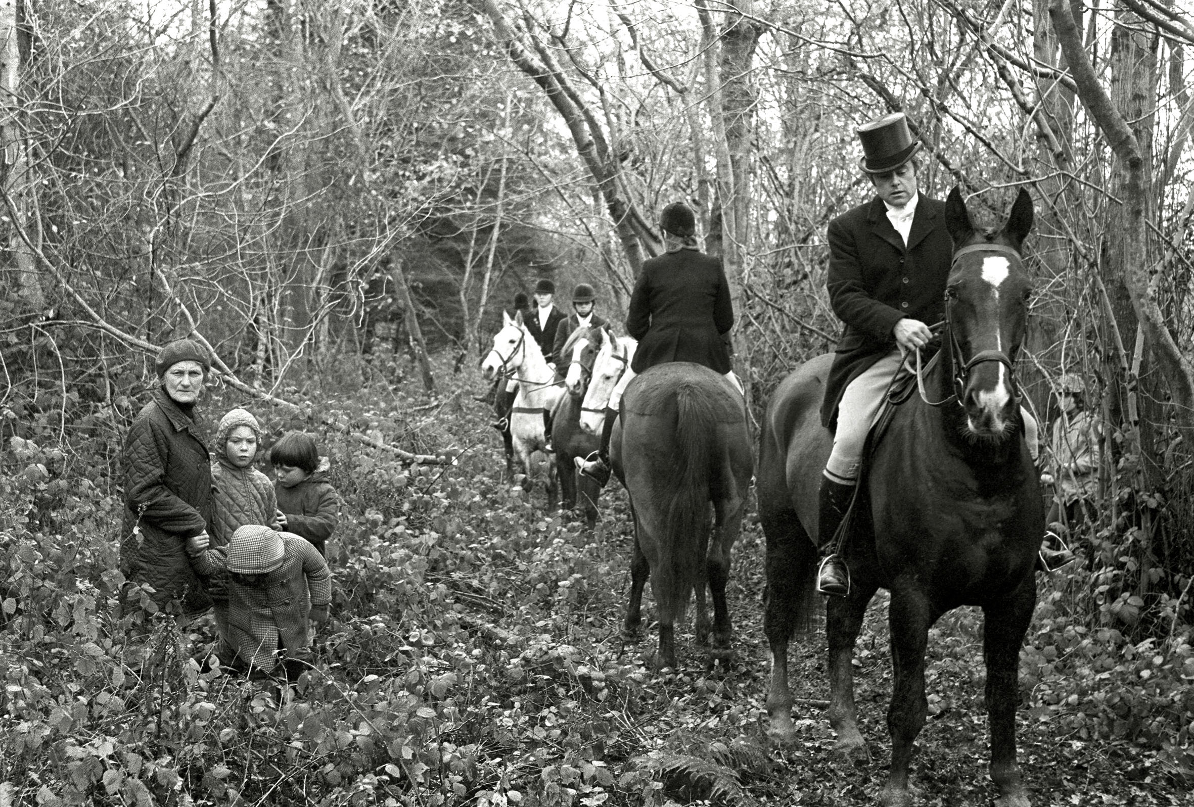 A hunt taking place in Monmouthshire, Wales, 1975