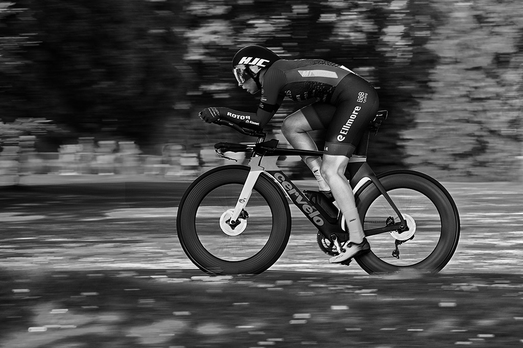 cyclist mid bike race caught in action