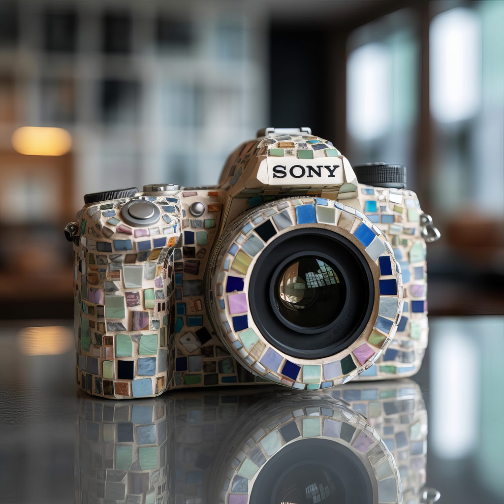 Andrea Pizzini Artificial intelligence generated Sony Alpha design, mosaic