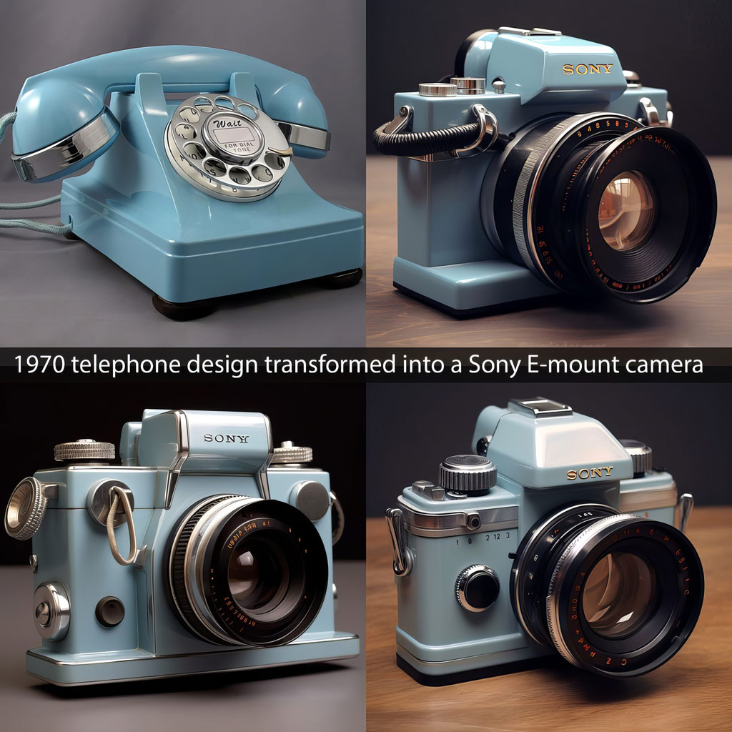 Andrea Pizzini Sony Alpha design inspired by the phones from the 70s