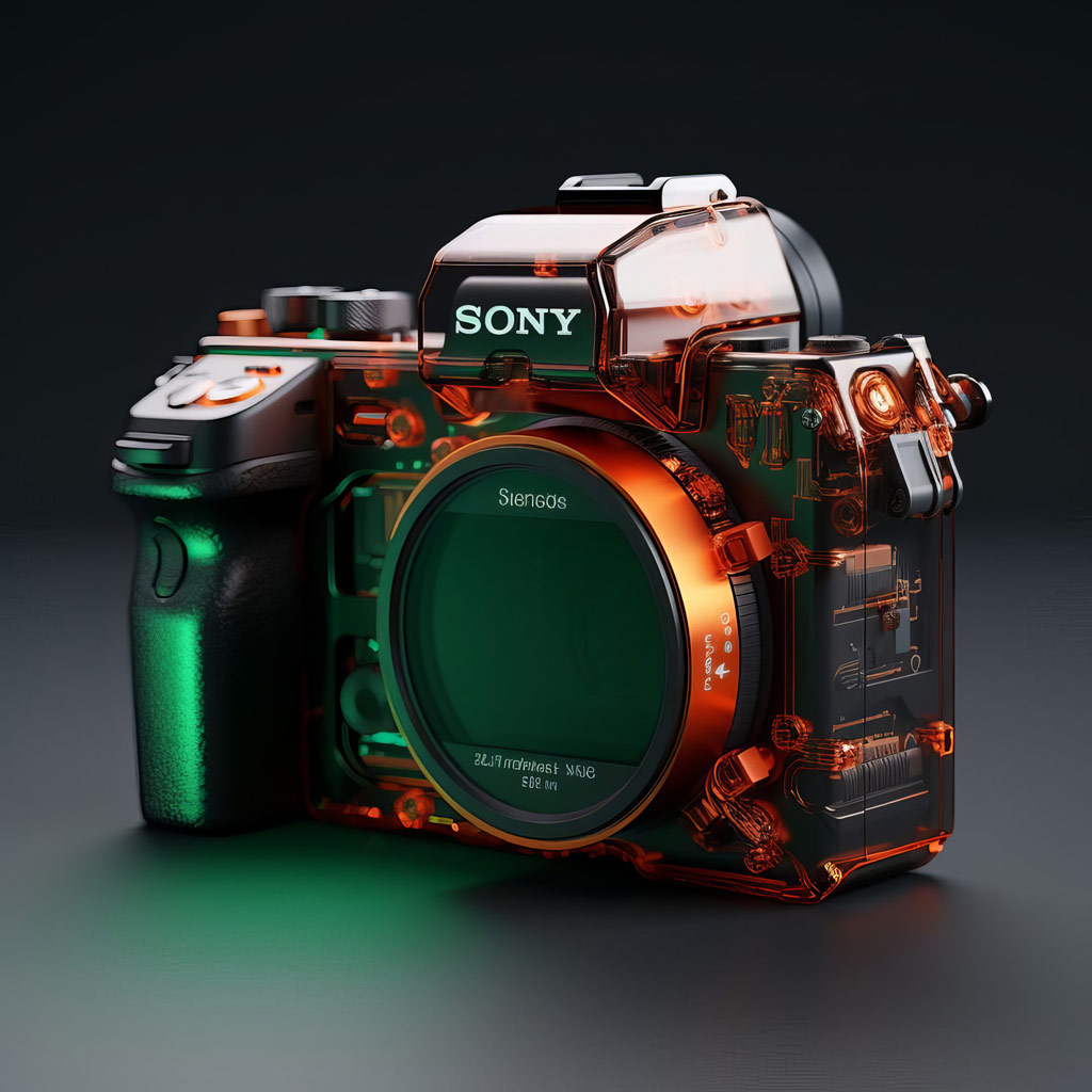 Andrea Pizzini Artificial intelligence generated Sony Alpha camera design