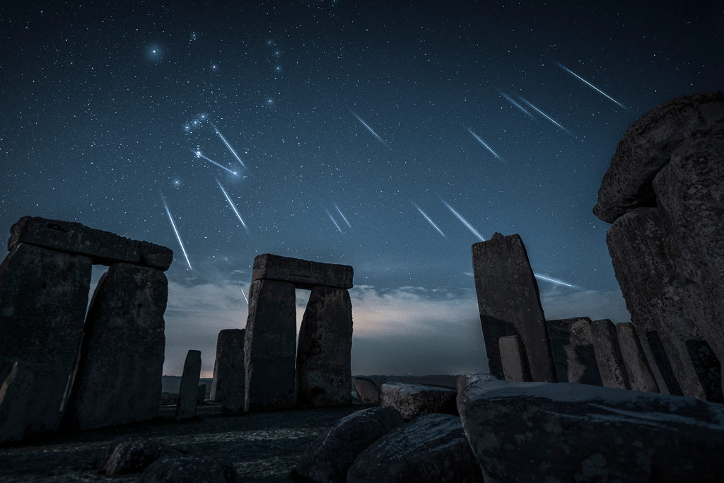 Geminides meteor shover at Stonehenge