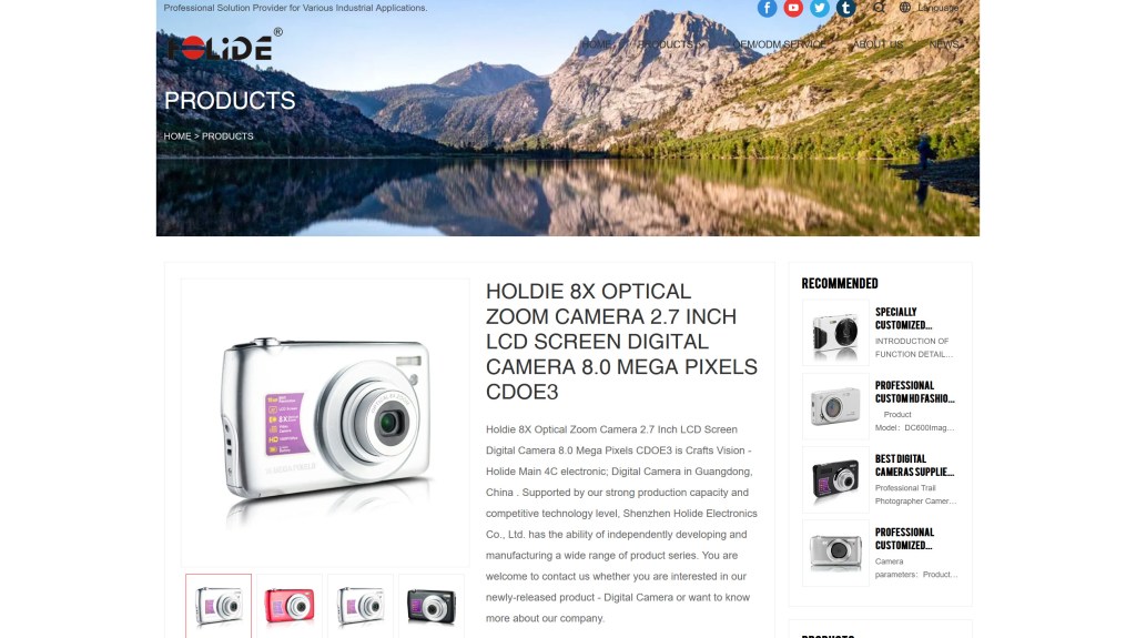 Holide / Holdie 8x optical zoom camera with 8.0 megapixels. Image: Holide.com