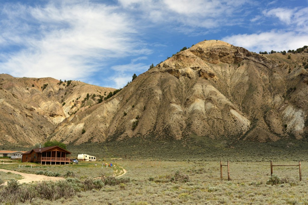 Nikon D800 sample image, Houses and weathered hills, Colorado