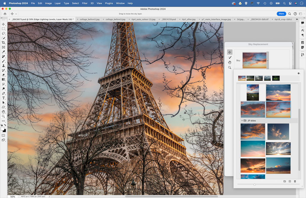 AI-powered tools, sky replacement in Photoshop
