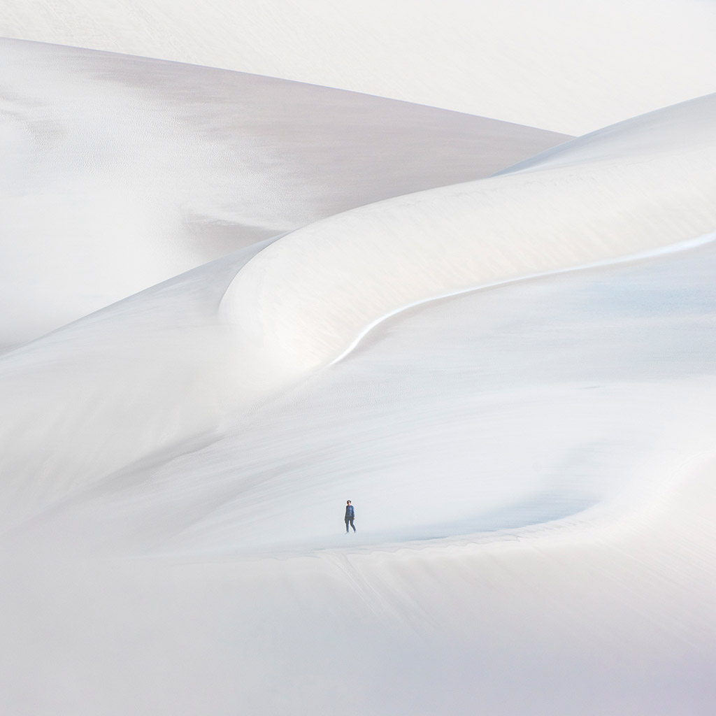 W alking on a white sand dune in La Puna, Argentina