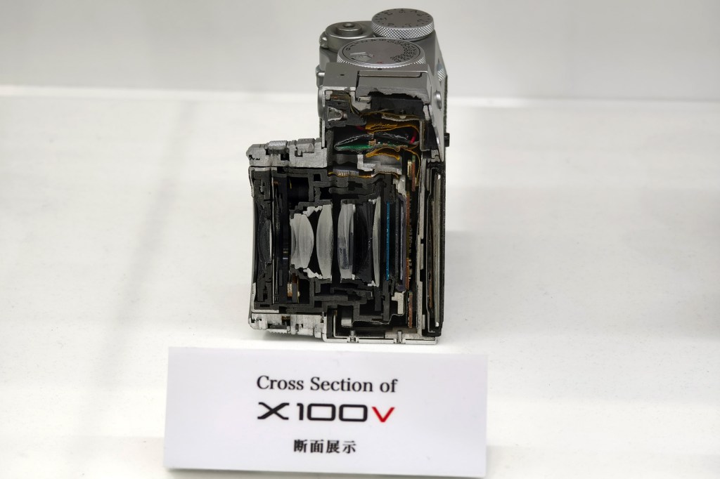 Fujifilm X100V and X100VI cross-section - see inside the camera. Photo Joshua Waller