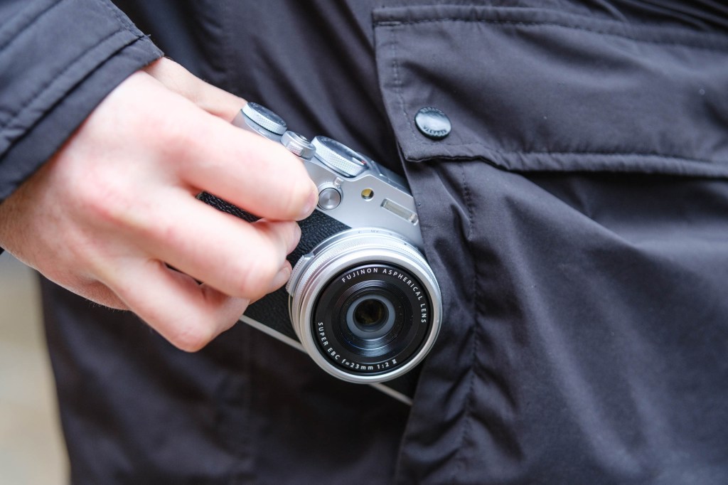 The Fujifilm X100VI is small enough that it fits in a jacket or coat pocket. Photo Andy Westlake