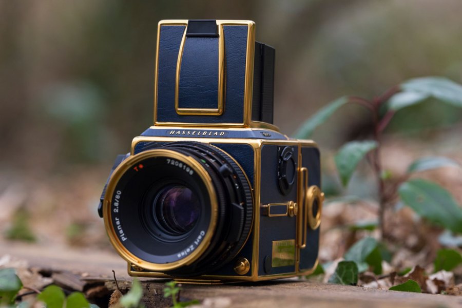 rare Hasselblad 503CX 'Golden Blue' 50th Anniversary Limited Edition model medium format film camera
